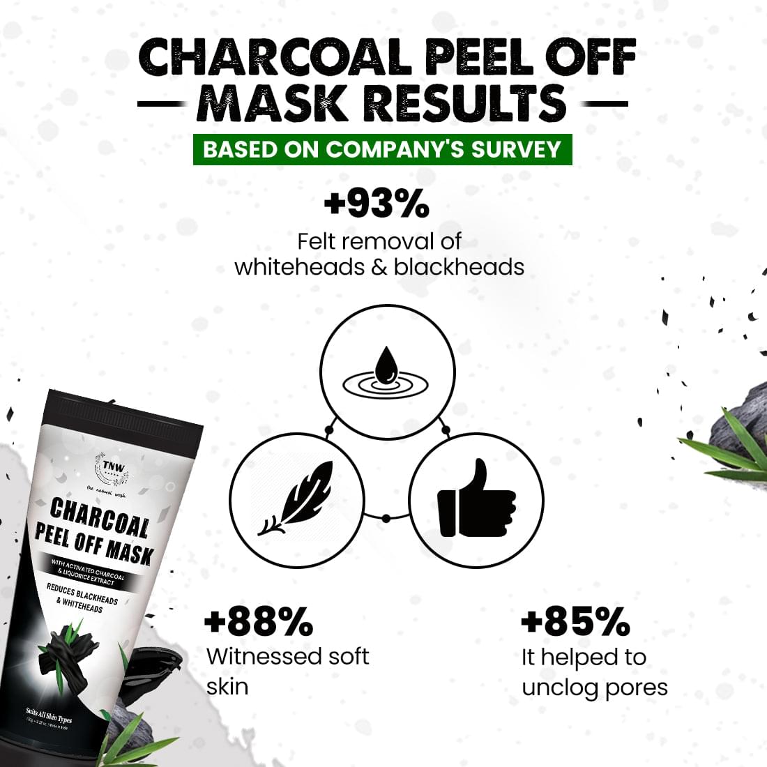 Charcoal Peel Off Mask for Blackheads and Removes Tan