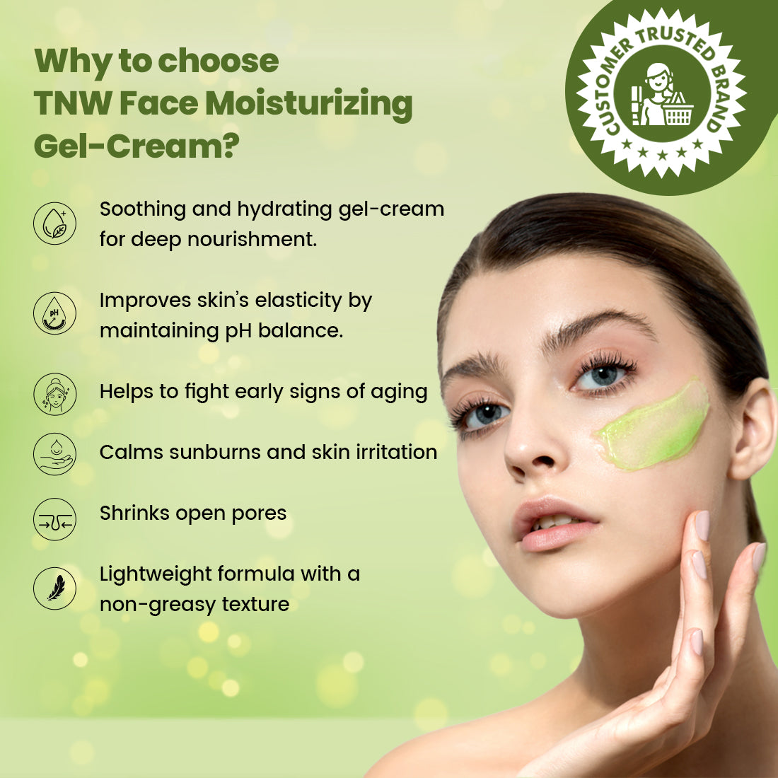 Face Moisturizing Gel Cream (Non-Sticky & Non-Greasy Formula Suitable for All Skin Types)