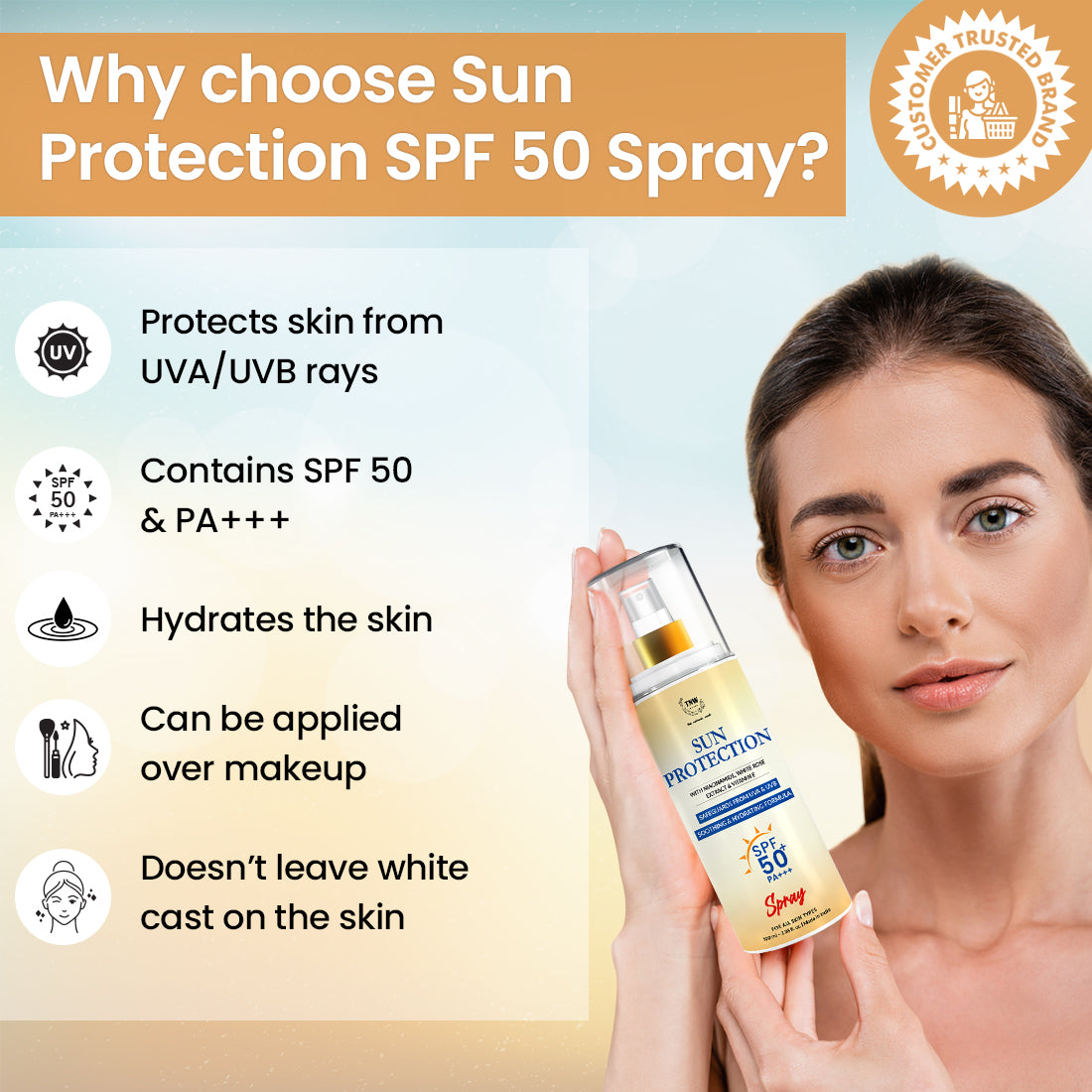 Sun Protection SPF 50 Spray with PA+++ – The Natural Wash