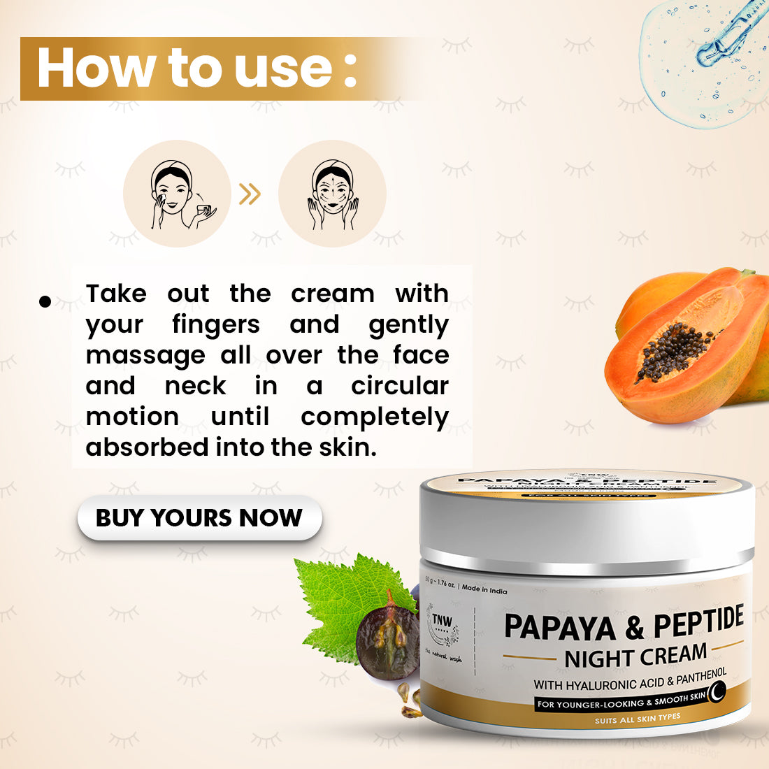 Papaya & Peptide Night Cream for Healthy Skin