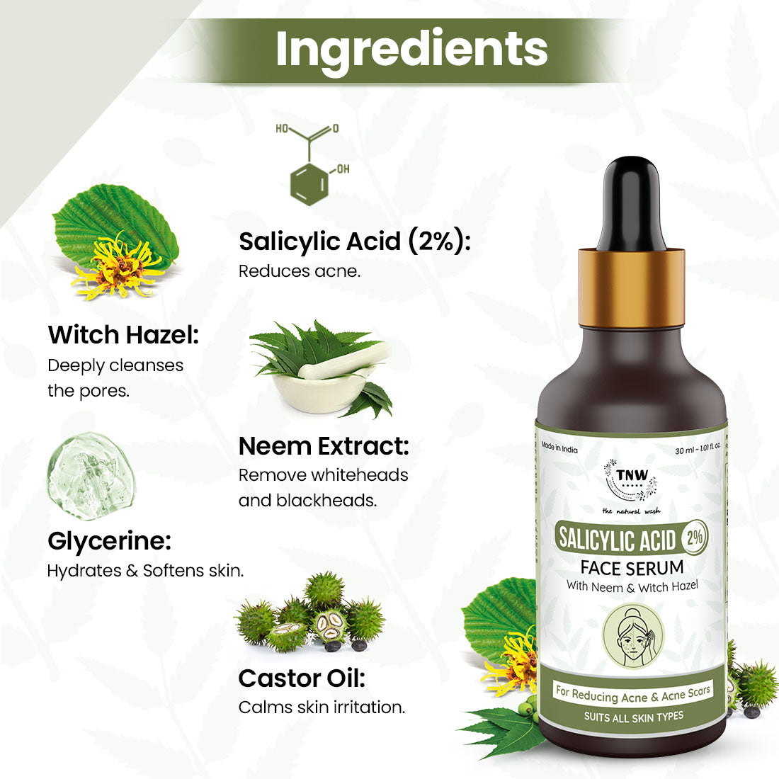 Ingredients of Salicylic Acid Serum