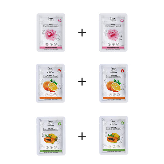 Glow On The Go - Combo of 6 Face Sheet Masks