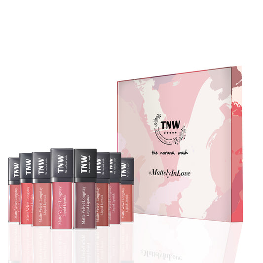 Matte Velvet Long stay Liquid Lipstick - Pack of 8 Full-Size Liquid Lipsticks with Box