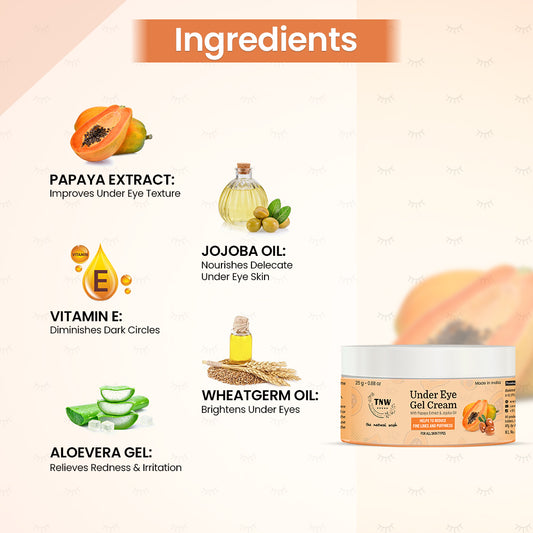 UNDER EYE GEL CREAM (with Papaya and Jojoba Oil )
